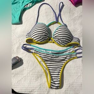 Striped Push Up 2 Piece Swim